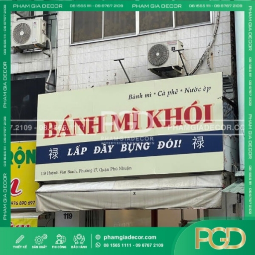 Bảng Hiệu Bạt Hiflex Mặt Tiền Quán Bánh Mì Khói thumb