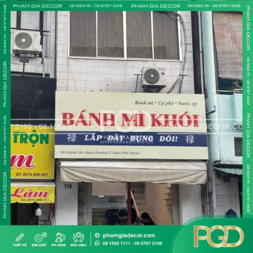 Bảng Hiệu Bạt Hiflex Mặt Tiền Quán Bánh Mì Khói thumb