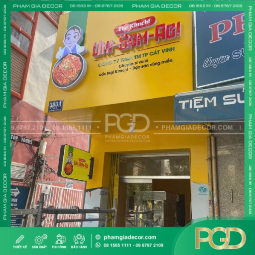 làm bảng hiệu alu mặt dựng cửa hàng kim chi uni sam agi tại quận 3 thumb