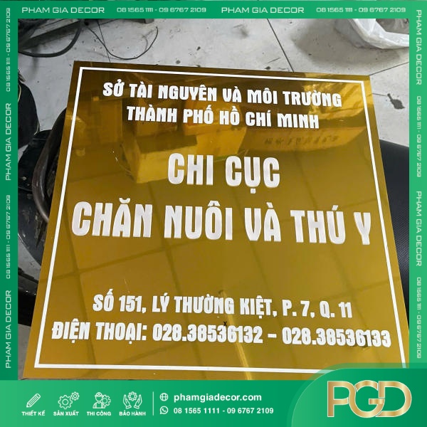 Bảng Tên Công Ty Inox Vàng Gương Ăn Mòn Khẳng Định Uy Tín Cho Chi Cục Thú Y Chăn Nuôi Quận 11