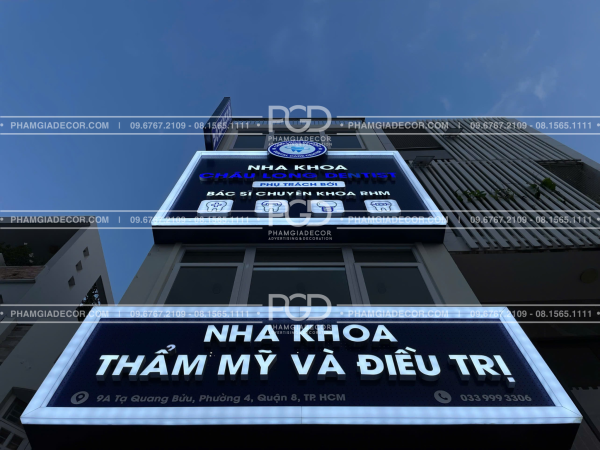 làm bảng hiệu alu chữ nổi mica ốp led