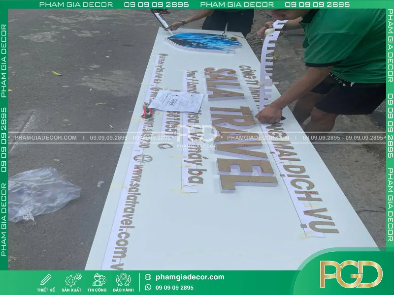 làm bảng hiệu alu chữ nổi nhôm