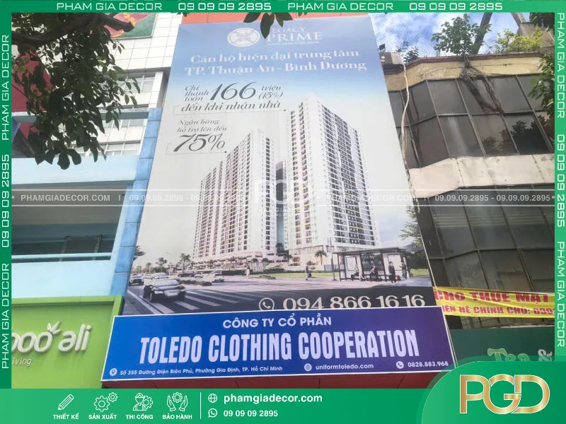 làm bảng hiệu bạt mặt tiền ốp tôn