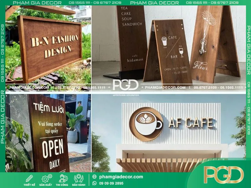 làm bảng hiệu gỗ