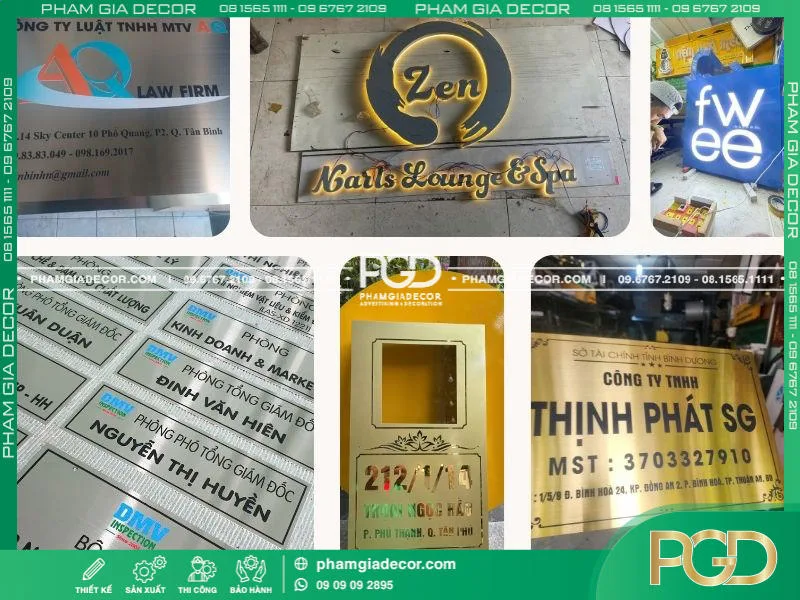 làm bảng hiệu inox