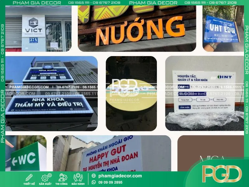 làm bảng hiệu mica