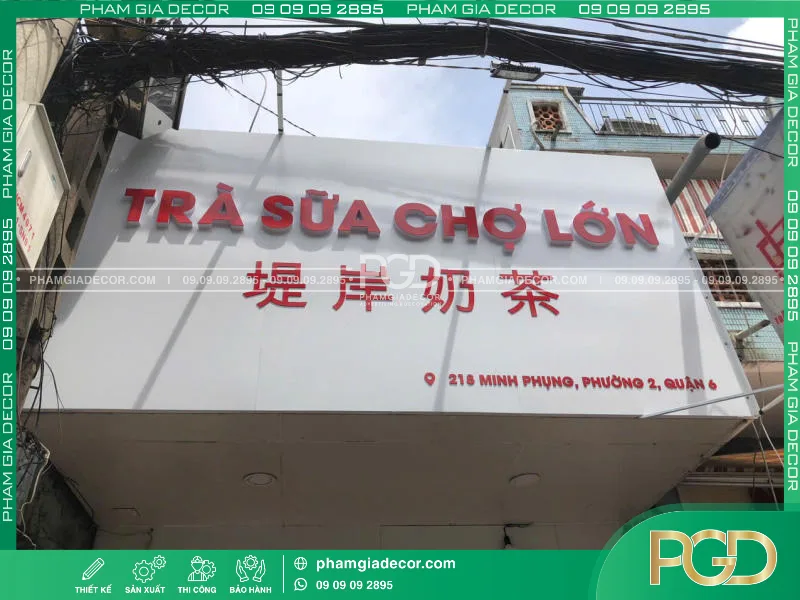 làm bảng hiệu thi công thiết kế