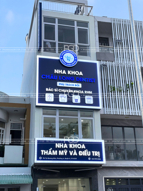 Bảng hiệu alu chữ nổi mica sáng led