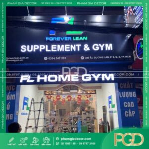 Bảng Hiệu Alu Chữ Nổi LED Công Ty Thiết Bị Gym FL Thiết Kế Đẹp, Giá Rẻ