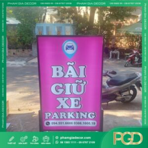 Làm Bảng Hiệu Hộp Đèn Có Chân Giá Rẻ