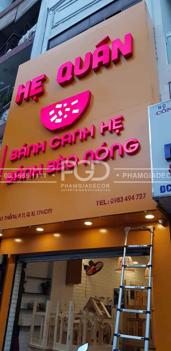 làm bảng hiệu mặt tiền quận 8