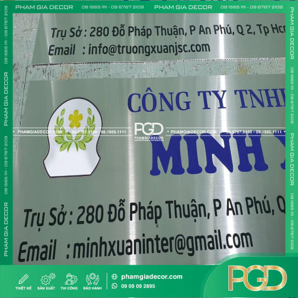 làm bảng tên công ty inox khắc laser
