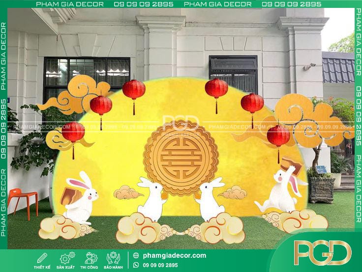 làm backdrop trang trí trung thu