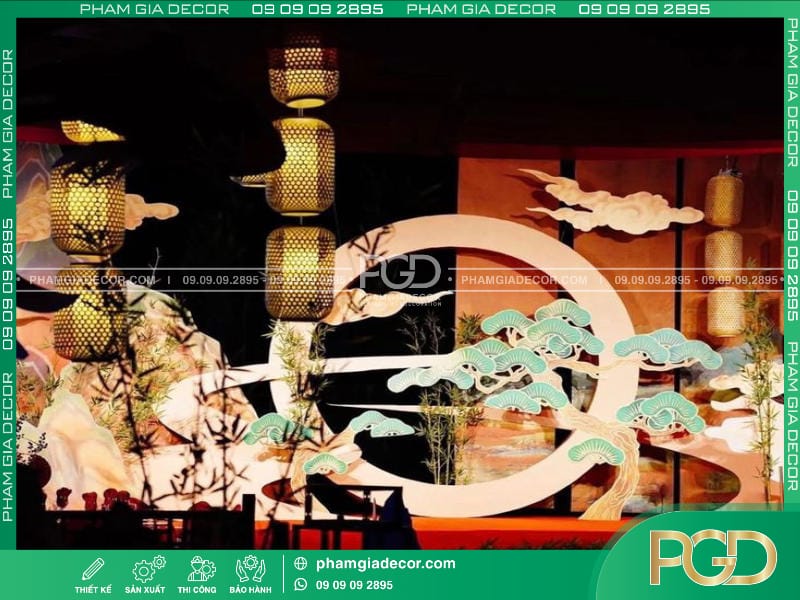 trang trí sân khấu trung thu cổ điển