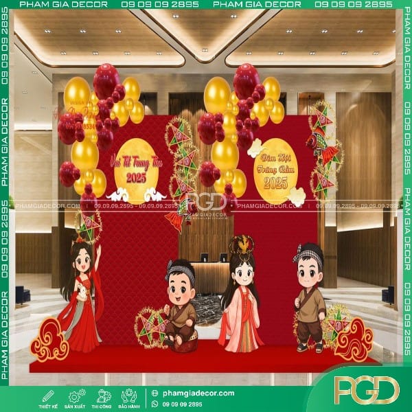 trang trí trung thu chủ đề theo yêu cầu