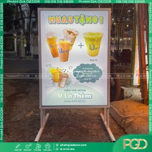 bảng hiệu hộp đèn bạt không gân 2 mặt