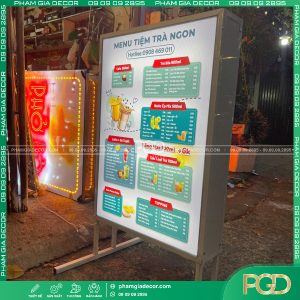 bảng hiệu hộp đèn bạt không gân