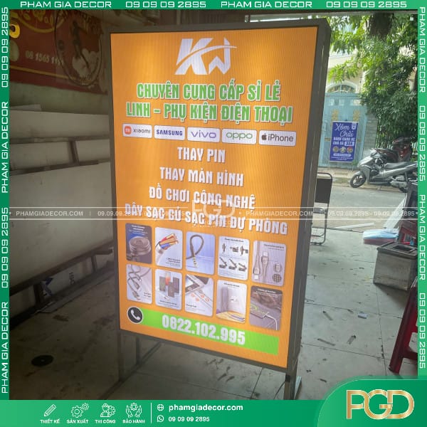 các kích thước hộp đèn bạt 2 mặt