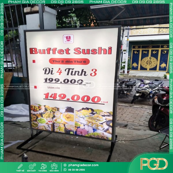 kích thước hộp đèn bạt gia cố