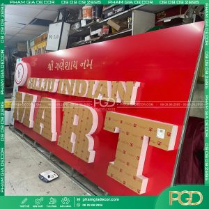 làm bảng hiệu alu chữ nổi hông formex