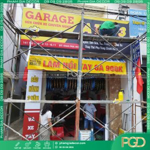 làm bảng hiệu bạt tiệm sửa xe