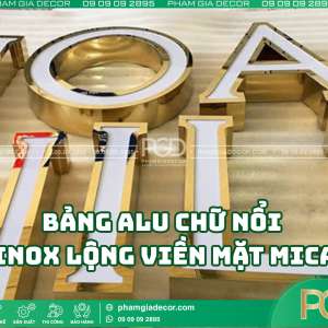 Giải pháp bảng hiệu hiện đại, kết hợp ALu, Inox và Mica, giúp thương hiệu của bạn nổi bật suốt ngày đêm.