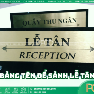 Ava bảng tên để sảnh lễ tân