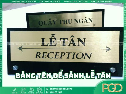 Ava bảng tên để sảnh lễ tân