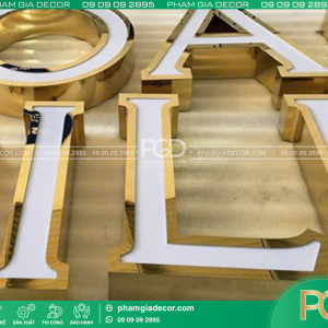 Bảng hiệu Alu chữ nổi Inox