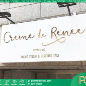 Bảng hiệu alu chữ inox đèn pha LED cao cấp