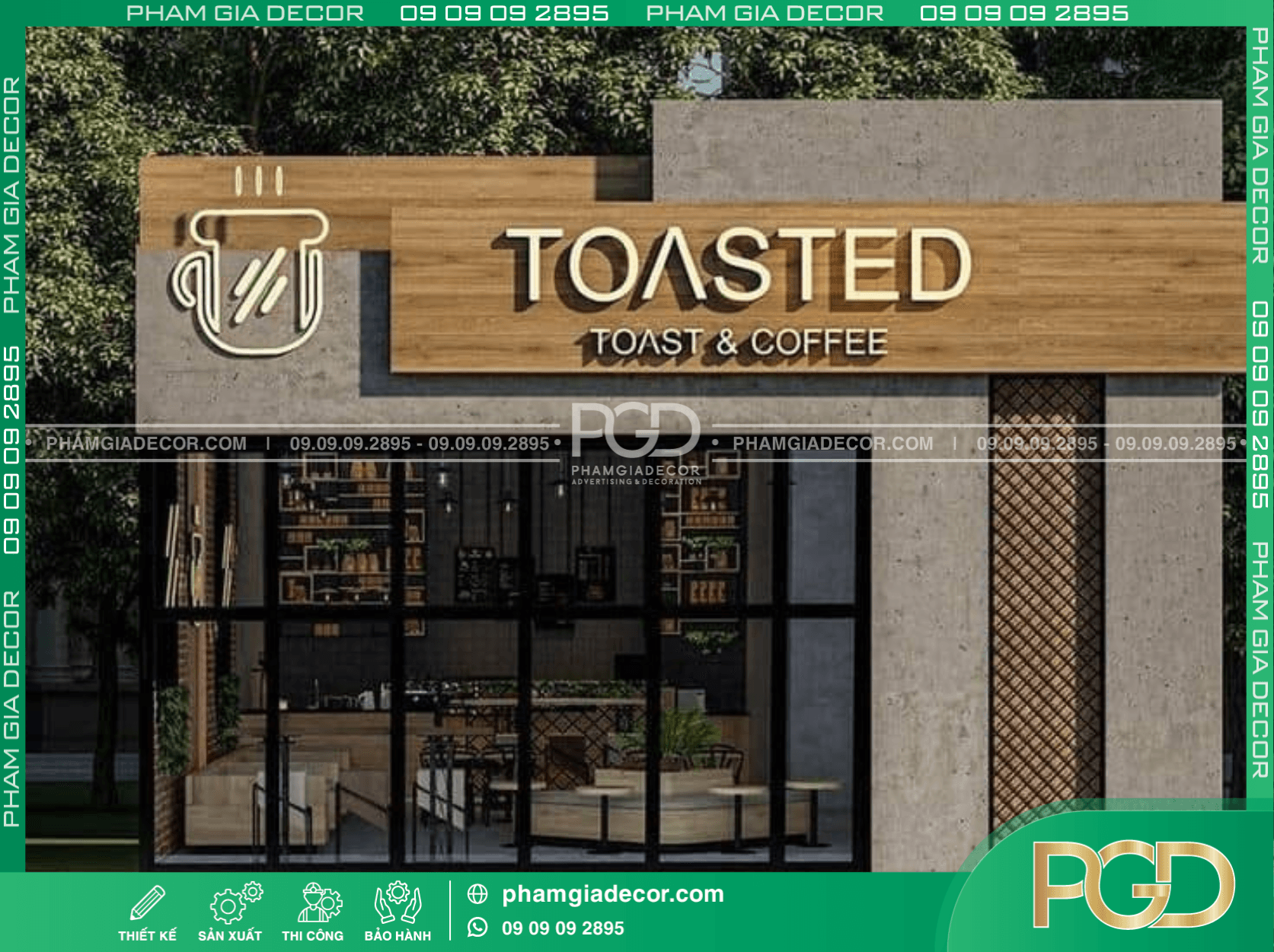 Bảng hiệu đep cà phê mặt tiền độc đáo sáng tạo