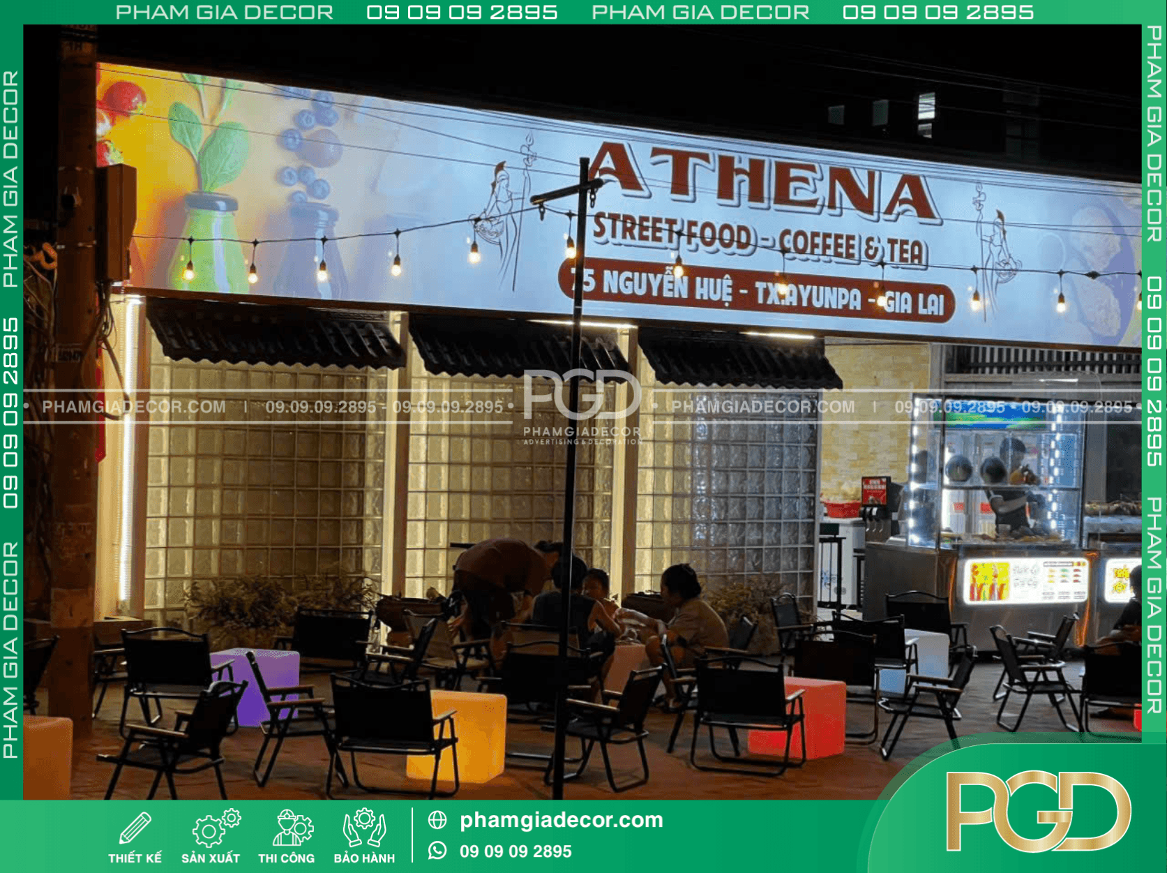 Bảng hiệu đẹp hiện đại sáng đẹp với đèn led