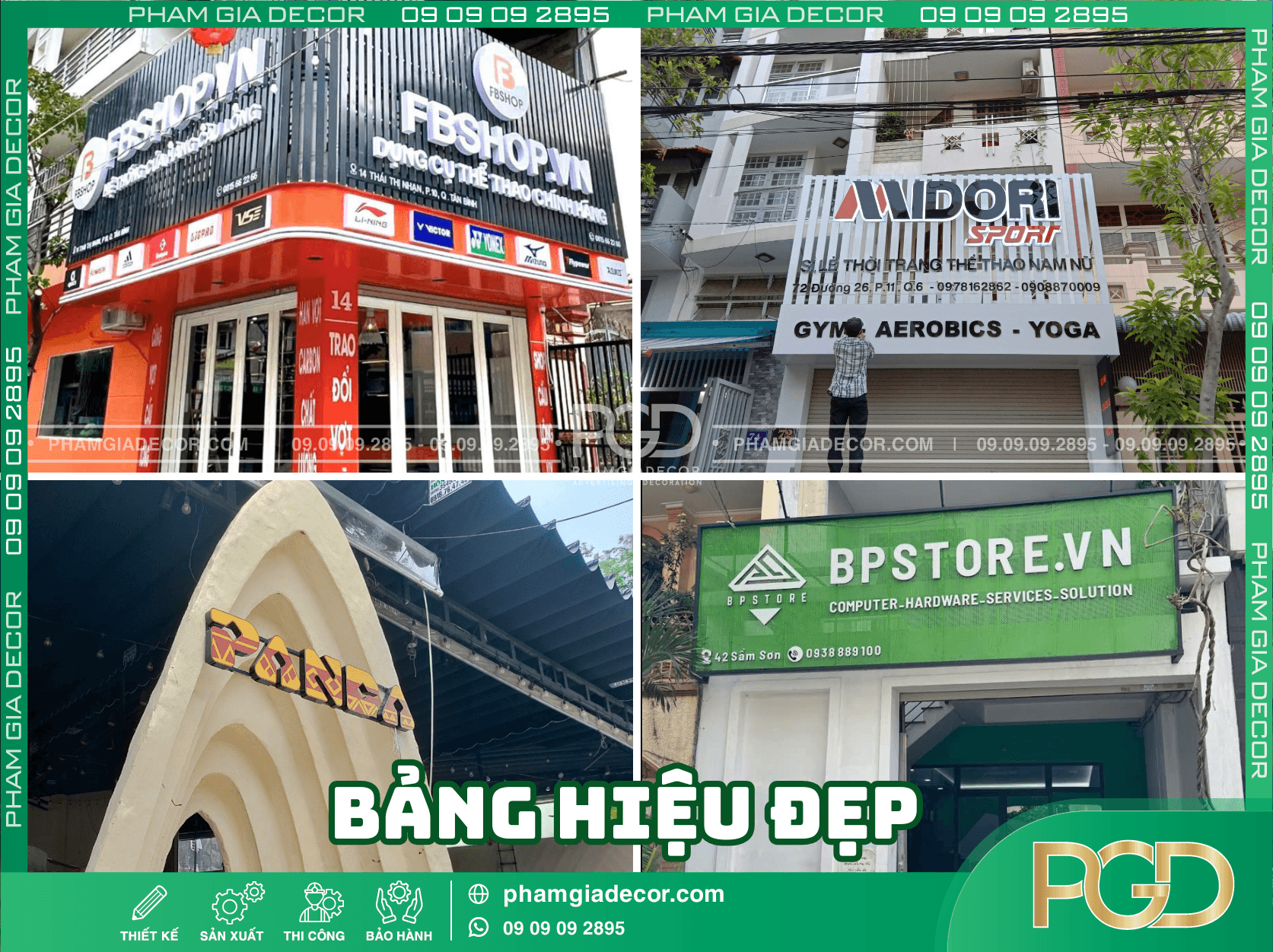 Bảng hiệu đẹp màu sắc hài hòa tạo nên thu hút