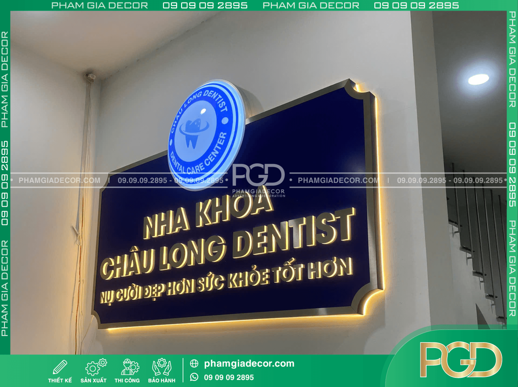 Bảng hiệu đẹp minimalist tối giản cho nha khoa