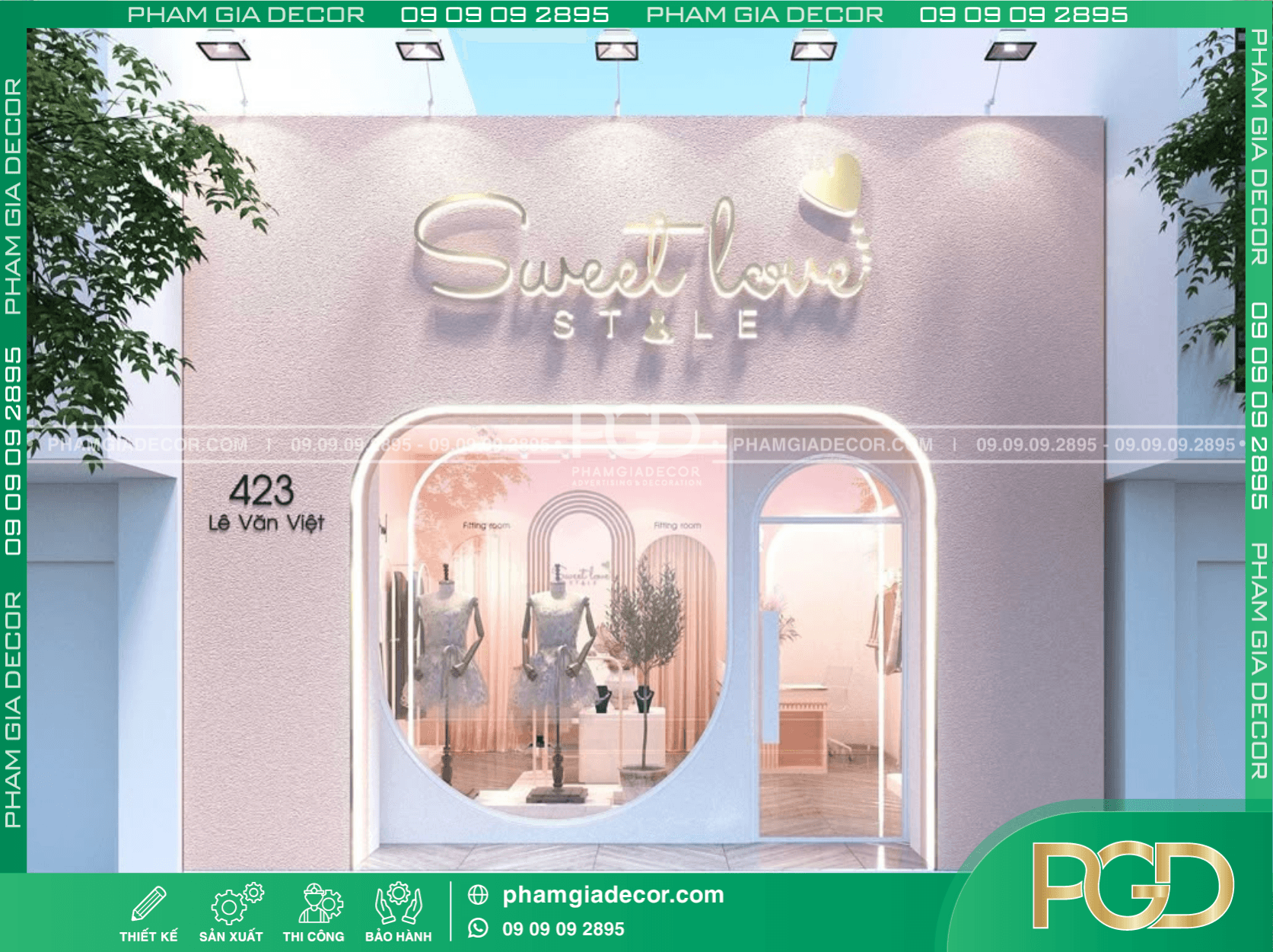 Bảng hiệu đẹp thời trang trẻ trung phong cách