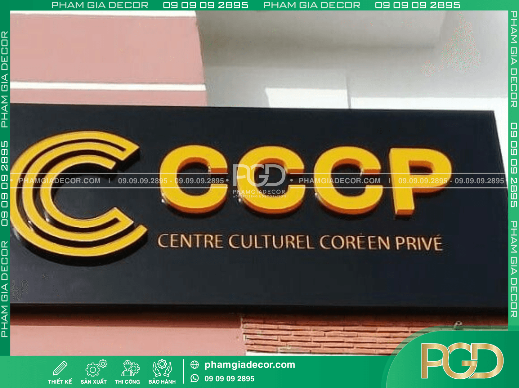 Mẫu bảng hiệu nền đen chữ vàng chuẩn đẹp