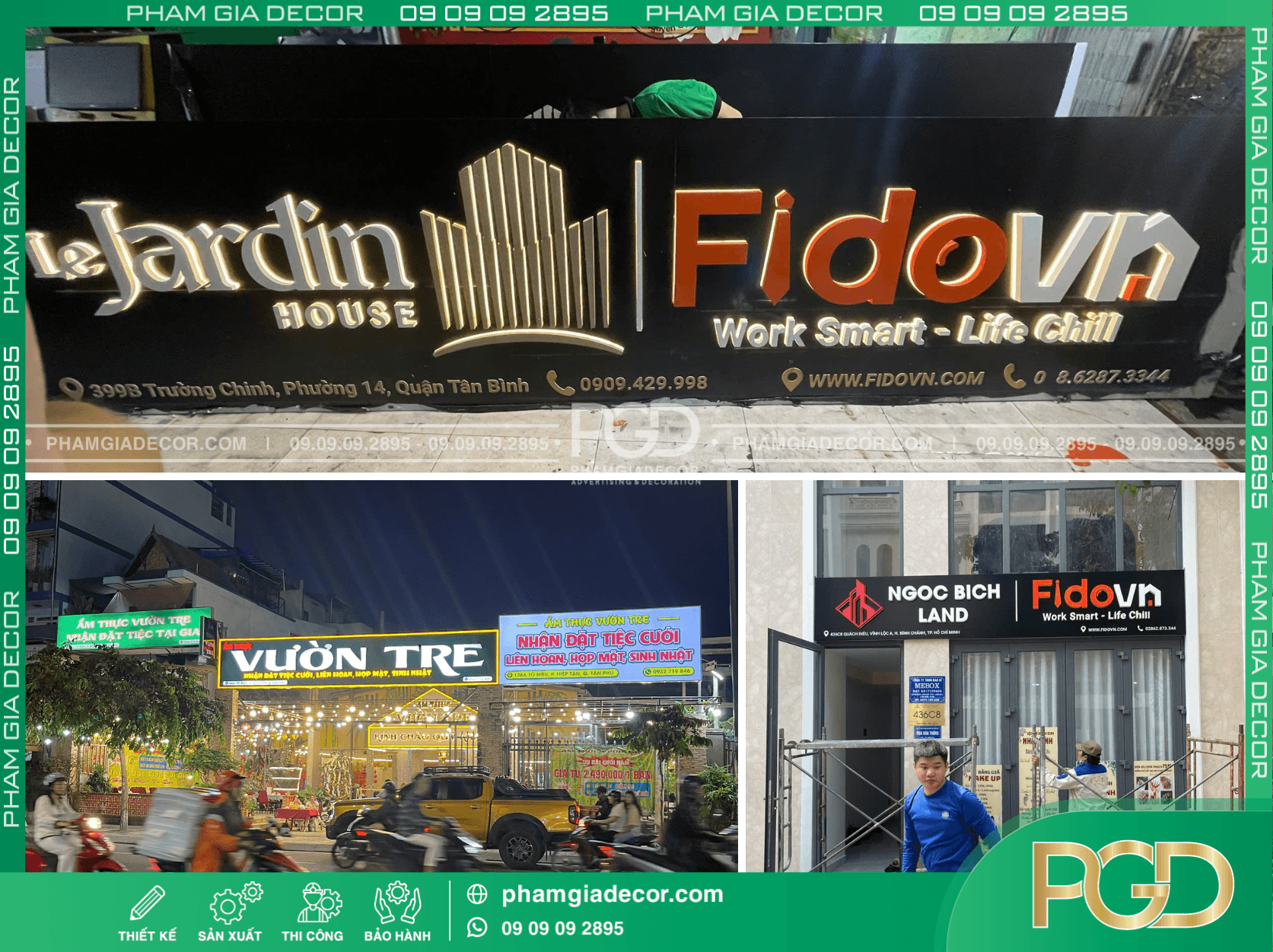 Báo giá thi công bảng hiệu đẹp chi tiết