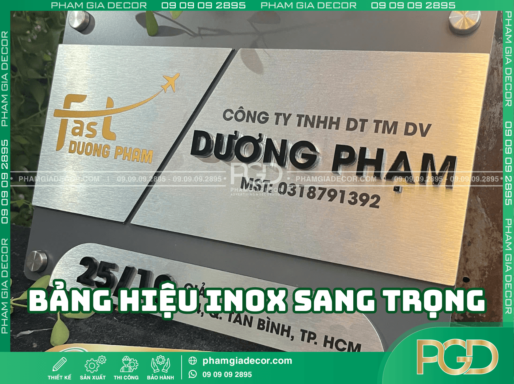 Cách thiết kế bảng hiệu đẹp Inox sang trọng
