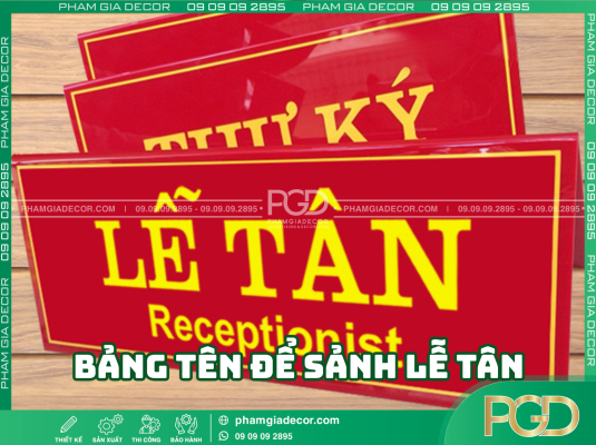 Chất liệu mica khi làm bảng tên để sảnh lễ tân