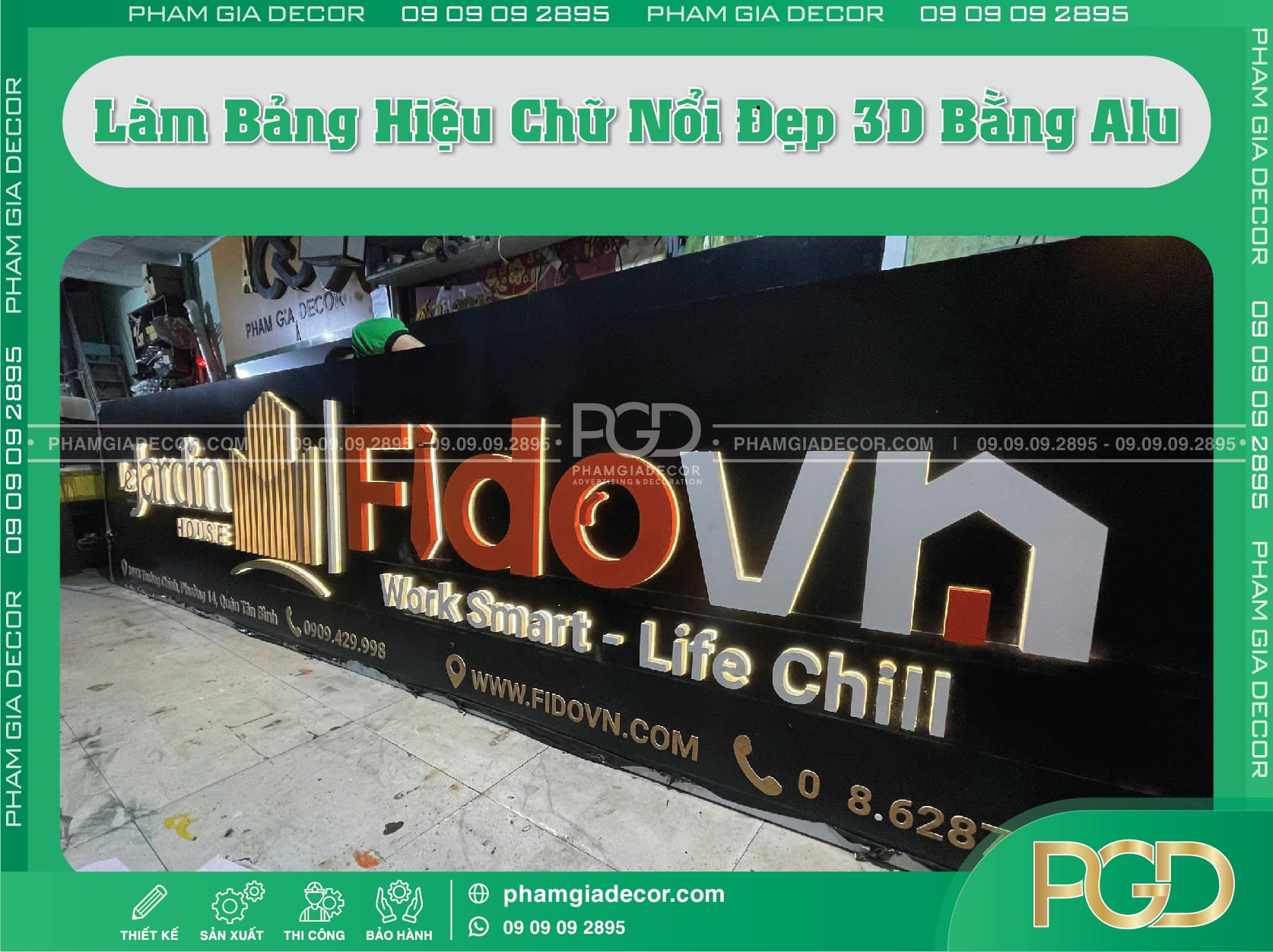 Chi tiết công nghệ cắt Laser làm Bảng Hiệu Chữ Nổi Đẹp 3D bằng Alu.