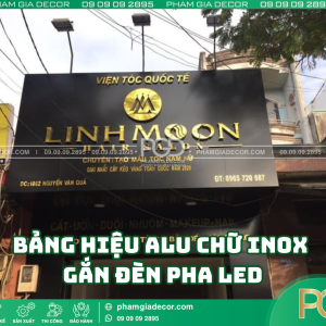 Điểm nổi bật của bảng hiệu alu chữ inox gắn đèn pha LED
