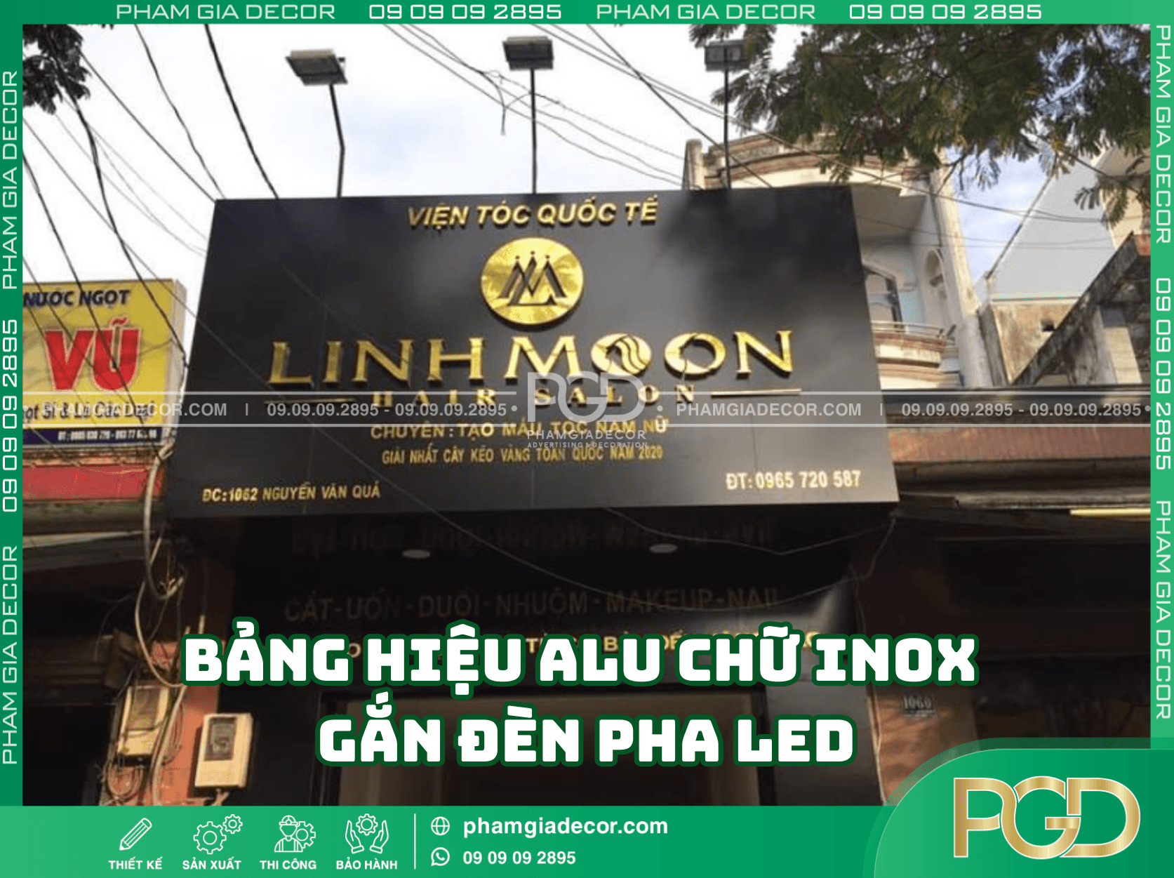 Điểm nổi bật của bảng hiệu alu chữ inox gắn đèn pha LED