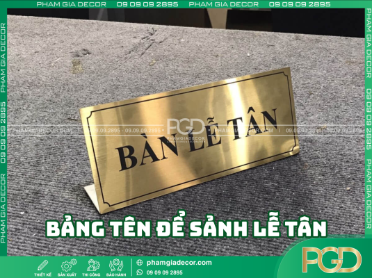Đơn vị làm bảng tên để sảnh lễ tân uy tín 