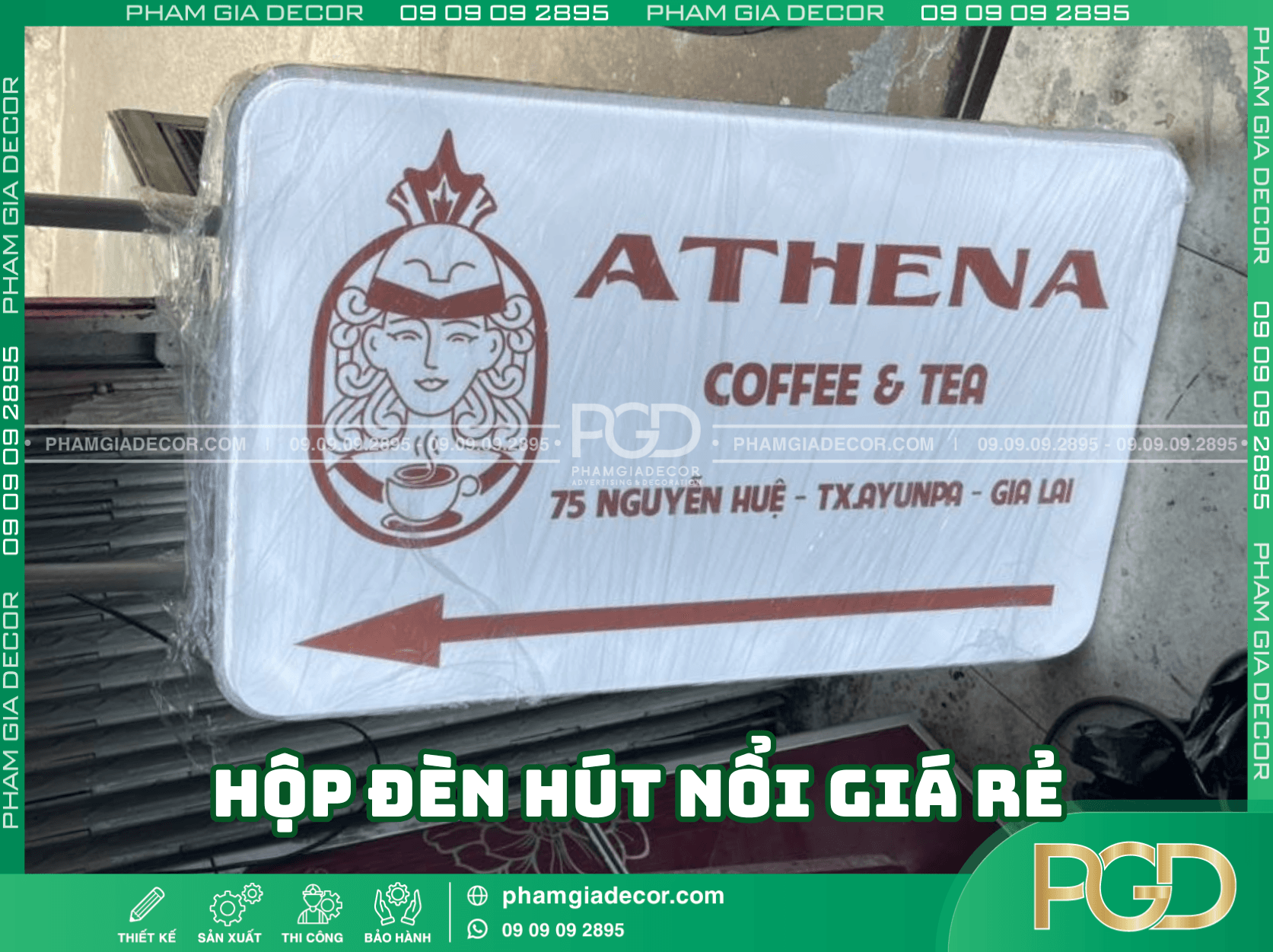 Đơn vị thi công hộp đèn hút nổi giá rẻ uy tín