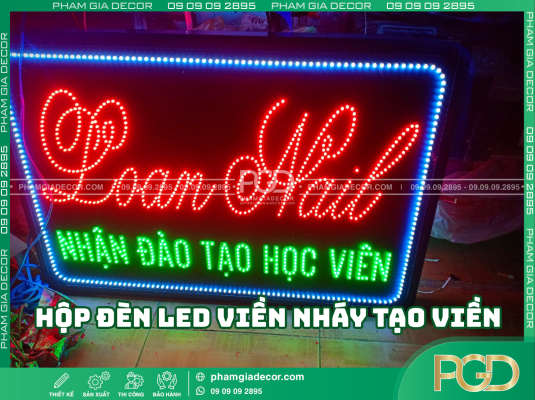 Đơn vị thi công hộp đèn LED viền nháy tạo viền uy tín