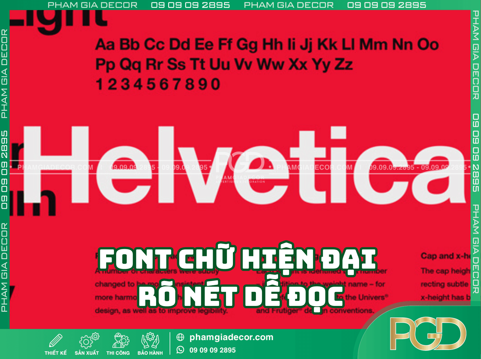 Font chữ bảng hiệu đẹp hiện đại, rõ nét, dễ đọc từ xa