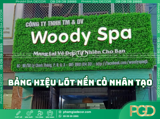 Kỹ thuật thi công bảng hiệu lót cỏ nền nhân tạo 