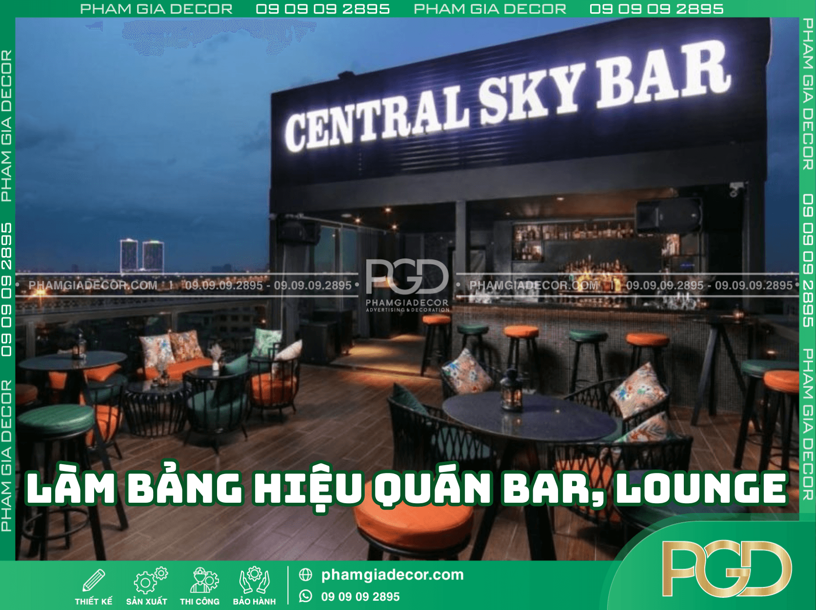 Làm bảng hiệu quán bar, lounge cần lựa chọn vật liệu gì?