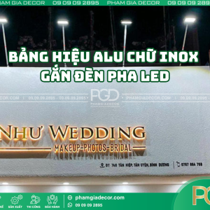 Lưu ý khi làm bảng hiệu alu chữ inox gắn đèn pha LED