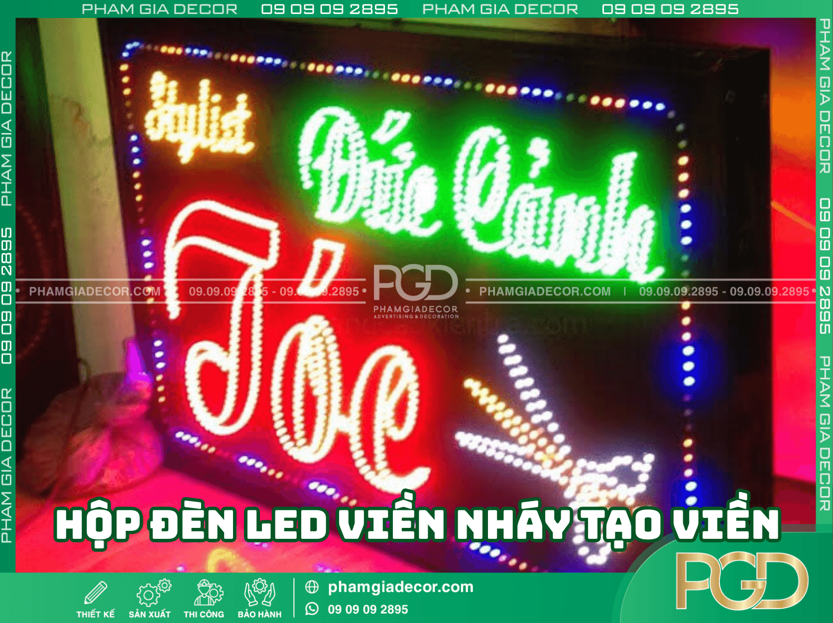 Khi làm hộp đèn LED viền nháy